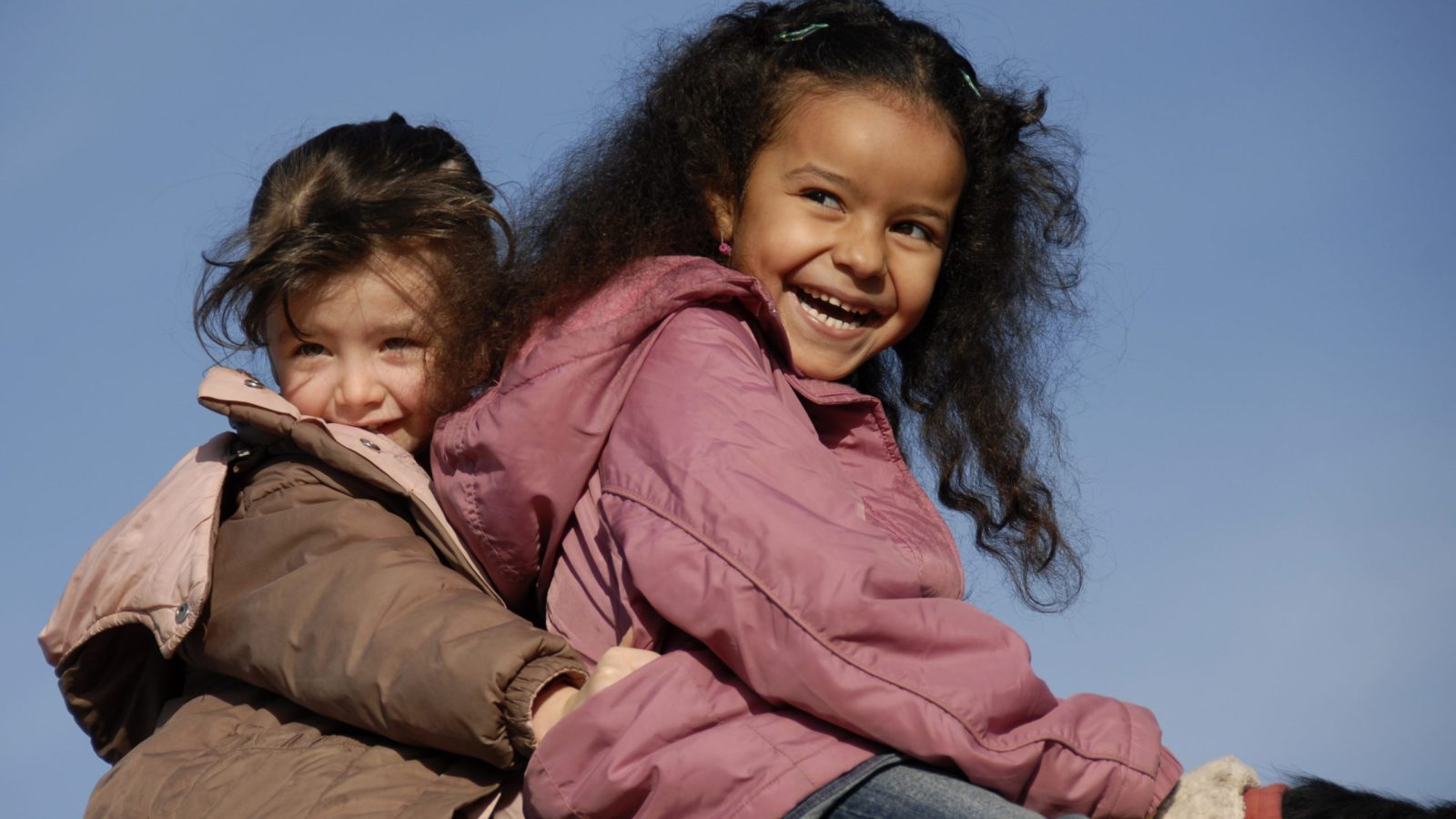 two laughing little girls