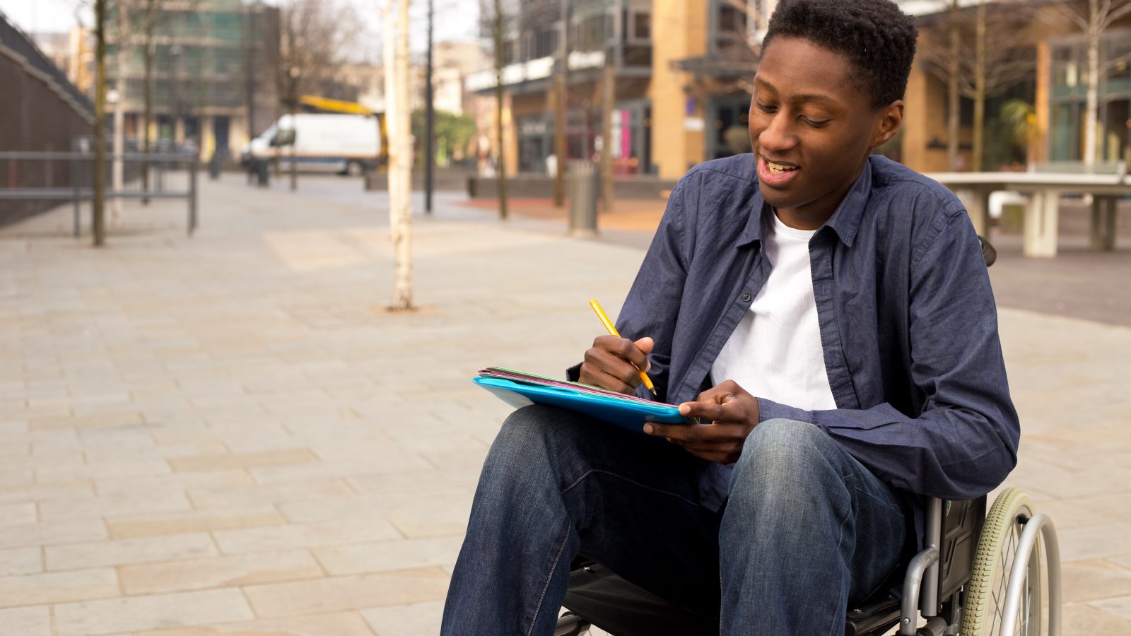 young man in a wheelchair