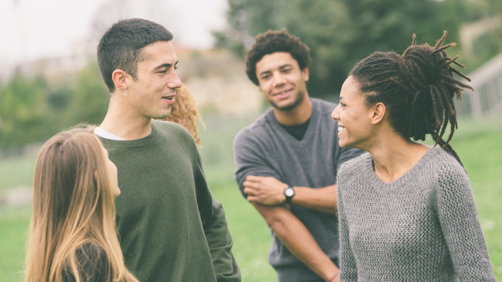 group of friends at park