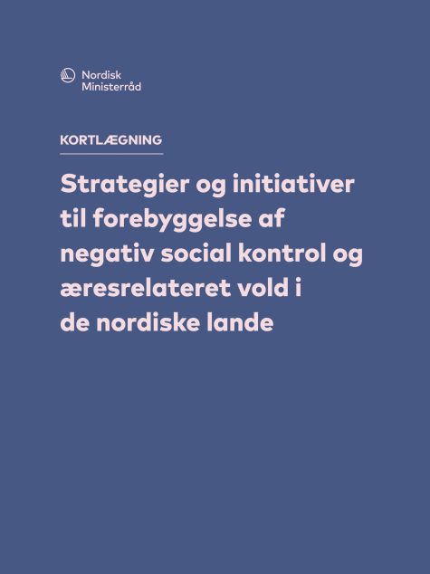 Rapportomslag med blå bakgrund och vit text