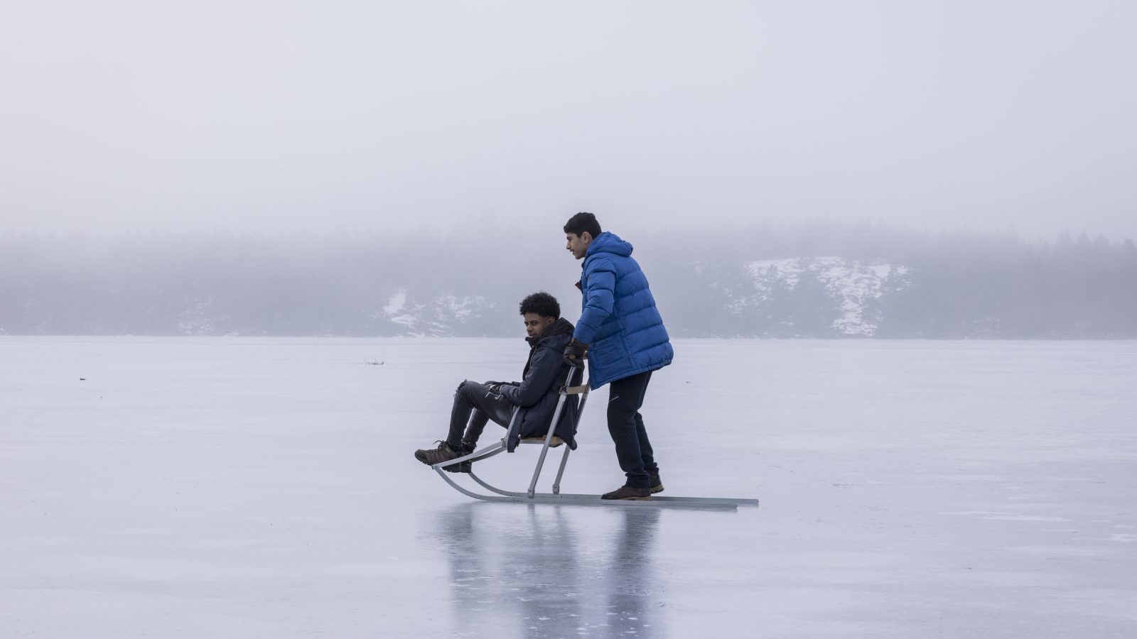 Sleigh ride on lake