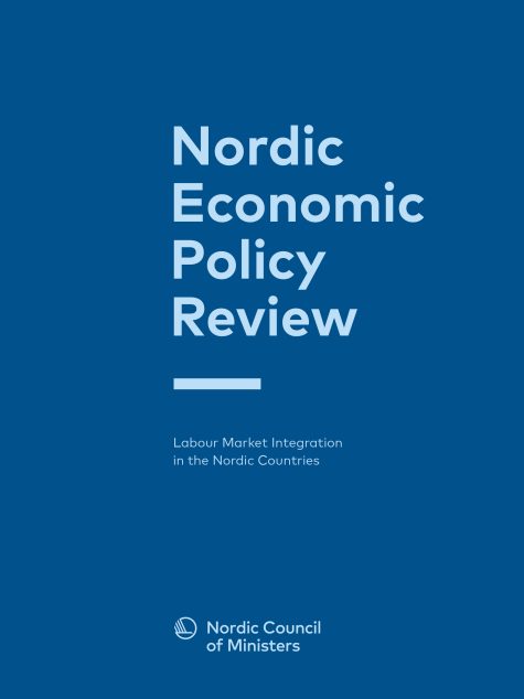 Blått rapportomslag med texten Nordic Economy Policy Review