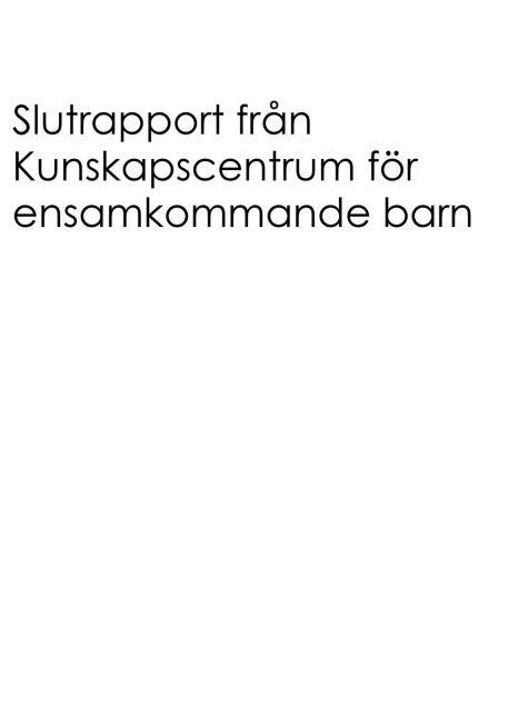 Rapportens omslag i vitt med titel i svart text