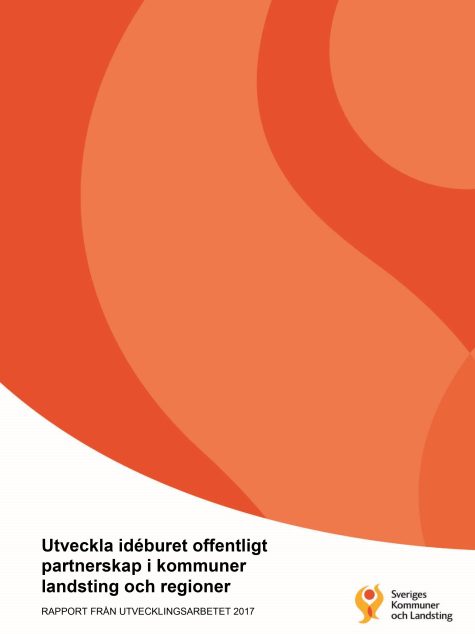 Rapportens omslag i vitt med ett färgfält i två olika nyanser av orange, titeln i svart