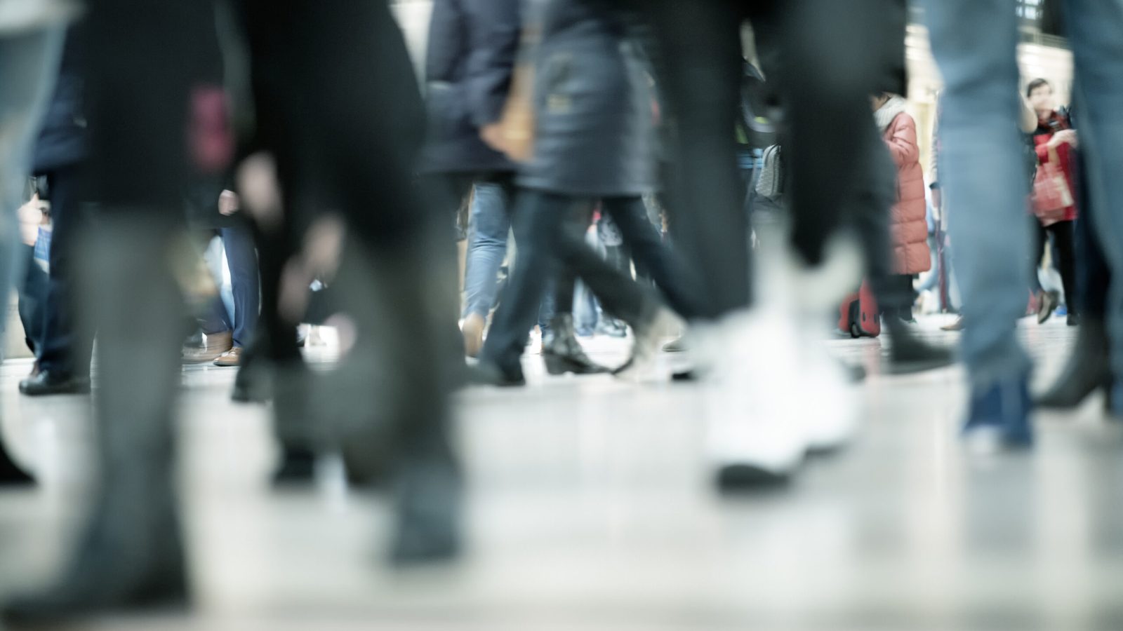 Crowd of people walking